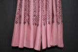 Embroidered fine wool stripe stole 28x80 inch