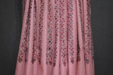 Embroidered fine wool stripe stole 28x80 inch