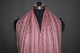 Embroidered fine wool stripe stole 28x80 inch