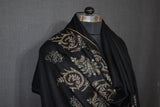 Hand embroidered pashmina shawl black 40X80 inch
