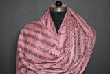 Embroidered fine wool stripe stole 28x80 inch