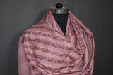 Embroidered fine wool stripe stole 28x80 inch