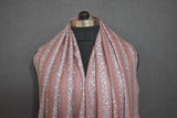 Embroidered stripe stole fine wool 28x80 inch