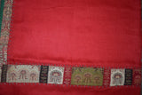 Antique pashmina stole red