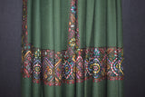 Hand embroidered pashmina shawl 40X80 inch  Green