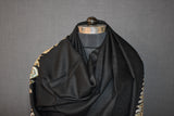 embroidered pashmina black shawl 40X80 inch