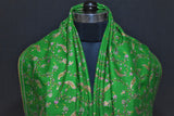 embroidered pashmina green jali shawl 40X80 inch