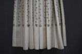 Embroidered stripe stole fine wool 28x80 inch