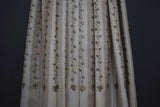 Embroidered stripe stole fine wool 28x80 inch