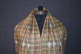 Pashmina embroidered check stole 28x80 inch