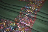 Hand embroidered pashmina shawl 40X80 inch  Green