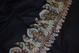embroidered pashmina black shawl 40X80 inch