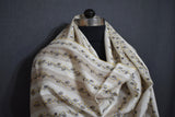 Embroidered stripe stole fine wool 28x80 inch