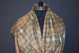 Pashmina embroidered check stole 28x80 inch