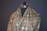 Pashmina embroidered check stole 28x80 inch