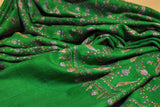 embroidered pashmina green jali shawl 40X80 inch
