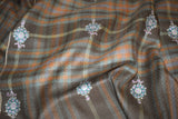 Pashmina embroidered check stole 28x80 inch