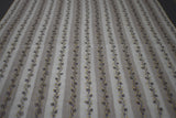 Embroidered stripe stole fine wool 28x80 inch