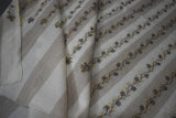 Embroidered stripe stole fine wool 28x80 inch