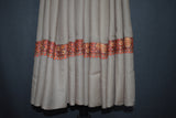 Fine wool Embroidered shawl beige 40x80 inch