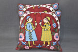 Chain stitch cushion covers set of 2pcs
