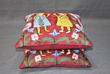Chain stitch cushion covers set of 2pcs