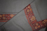 Fine wool Embroidered shawl beige 40x80 inch