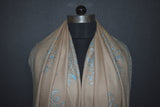 Embroidered stole fine wool 28x80 inch