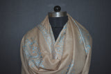 Embroidered stole fine wool 28x80 inch