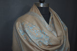 Embroidered stole fine wool 28x80 inch