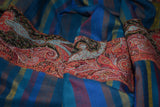 Antique pashmina trim shawl 40x80 inch