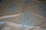 Embroidered stole fine wool 28x80 inch