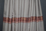 Fine wool Embroidered shawl beige 40x80 inch