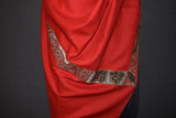 Antique pashmina trim shawl 28x80 inch