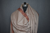 Fine wool Embroidered shawl beige 40x80 inch