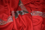 Antique pashmina trim shawl 28x80 inch