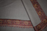 Fine wool Embroidered shawl beige 40x80 inch