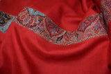 Antique pashmina trim shawl 28x80 inch