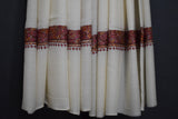 Fine wool Embroidered shawl white 40x80 inch