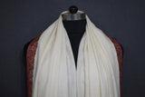 Fine wool Embroidered shawl white 40x80 inch