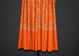 Hand embroidered pashmina jall shawl 40X80 inch orange