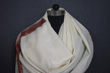 Fine wool Embroidered shawl white 40x80 inch