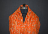 Hand embroidered pashmina jall shawl 40X80 inch orange