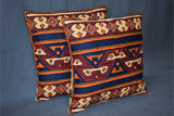 Chain stitch cushion covers set of 2pcs