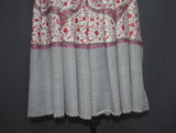 Embroidered stole fine wool 28x80 inch