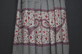 Embroidered stole fine wool 28x80 inch