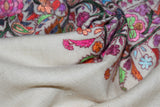 embroidered pashmina white jamma shawl 40X80 inch