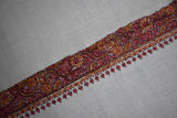Fine wool Embroidered shawl white 40x80 inch
