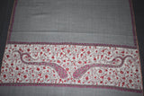 Embroidered stole fine wool 28x80 inch