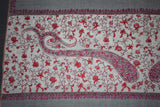 Embroidered stole fine wool 28x80 inch